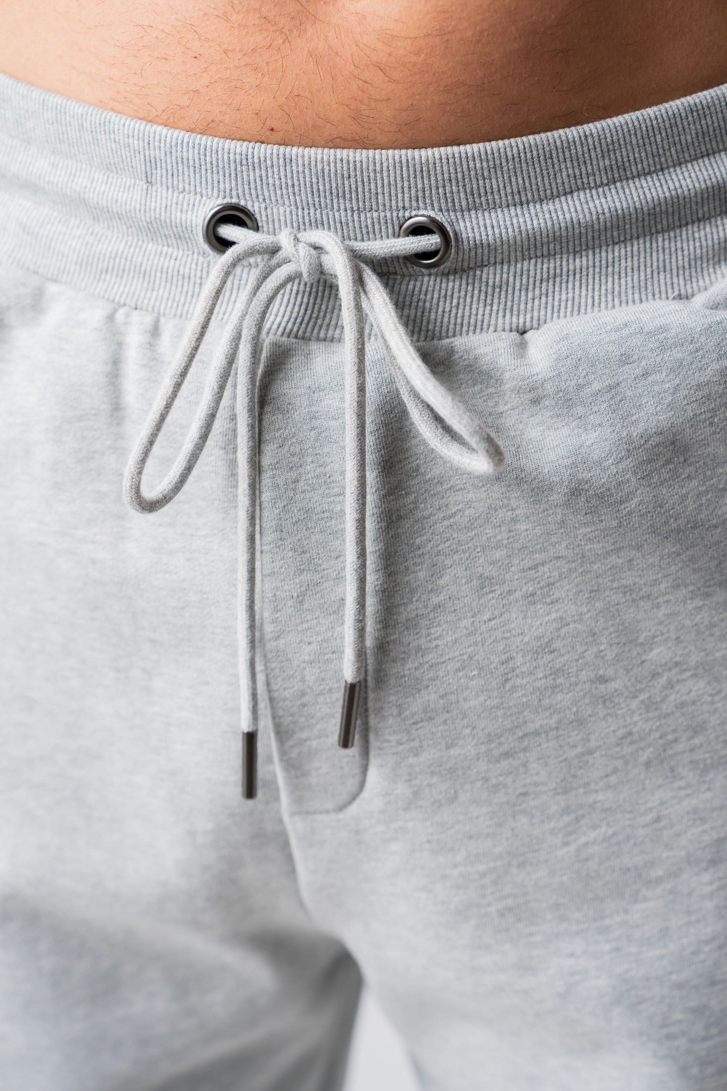 Men’s grey 100% cotton sweatpants with a drawstring waist