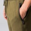 Men’s olive 100% cotton sweatpants with a zipper side pockets