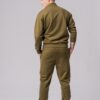 Men’s olive 100% cotton regular-slim fit tracksuit