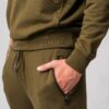 Men’s olive 100% cotton sweatpants with a drawstring waist