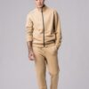 Men’s beige 100% cotton regular-slim fit sweatsuit