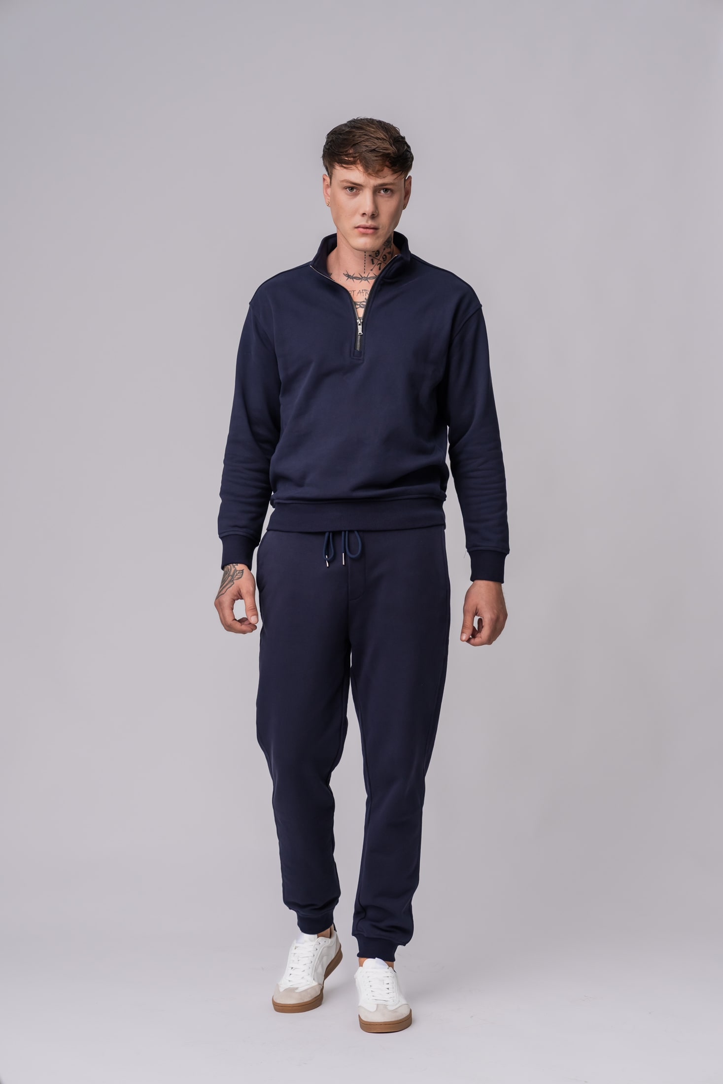 Men's navy 100% cotton sweatsuit