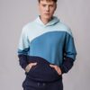 Men's 100% cotton colorblock sweatshirt hoodie in blue colors