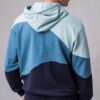 Men’s 100% cotton colorblock hoodie in blue colors