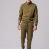 Men’s olive 100% cotton regular-slim fit tracksuit