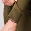 Men’s olive 100% cotton regular-slim fit sweatshirt jacket with ribbed cuffs