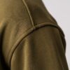 Men’s olive 100% cotton half-zip sweatshirt