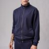 Men’s navy 100% cotton full zip sweatshirt