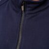 Men’s navy 100% cotton full zip sweatshirt with a high collar