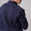 Men’s navy 100% cotton full zip sweatshirt with a high collar