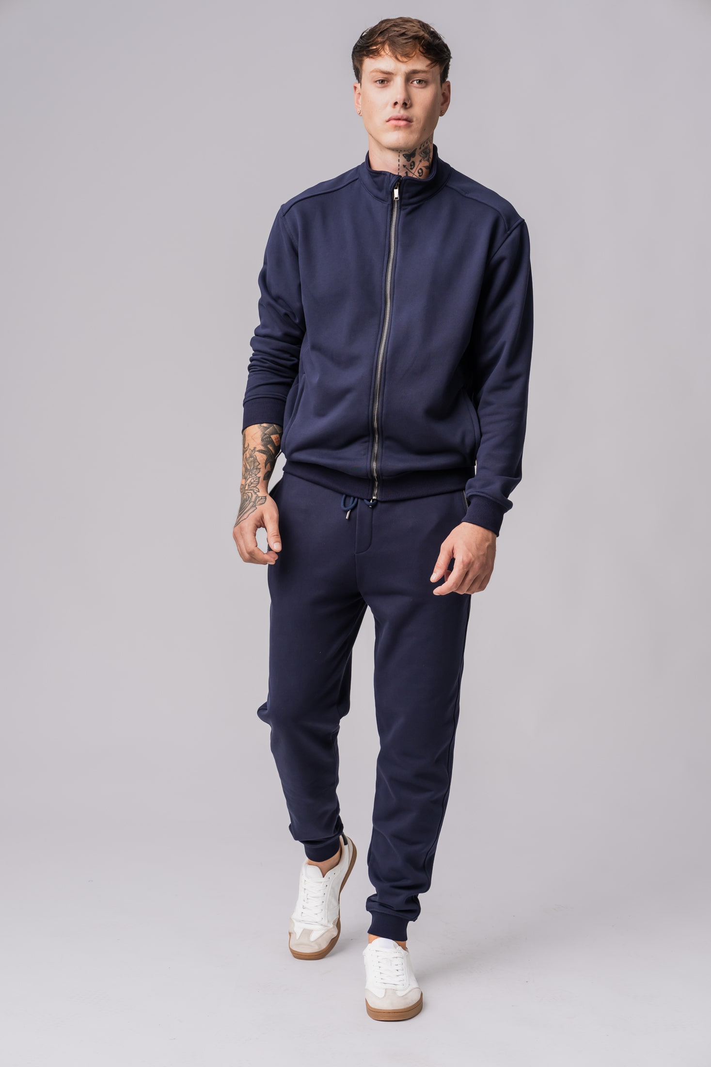 Men’s navy 100% cotton regular-slim fit loungewear
