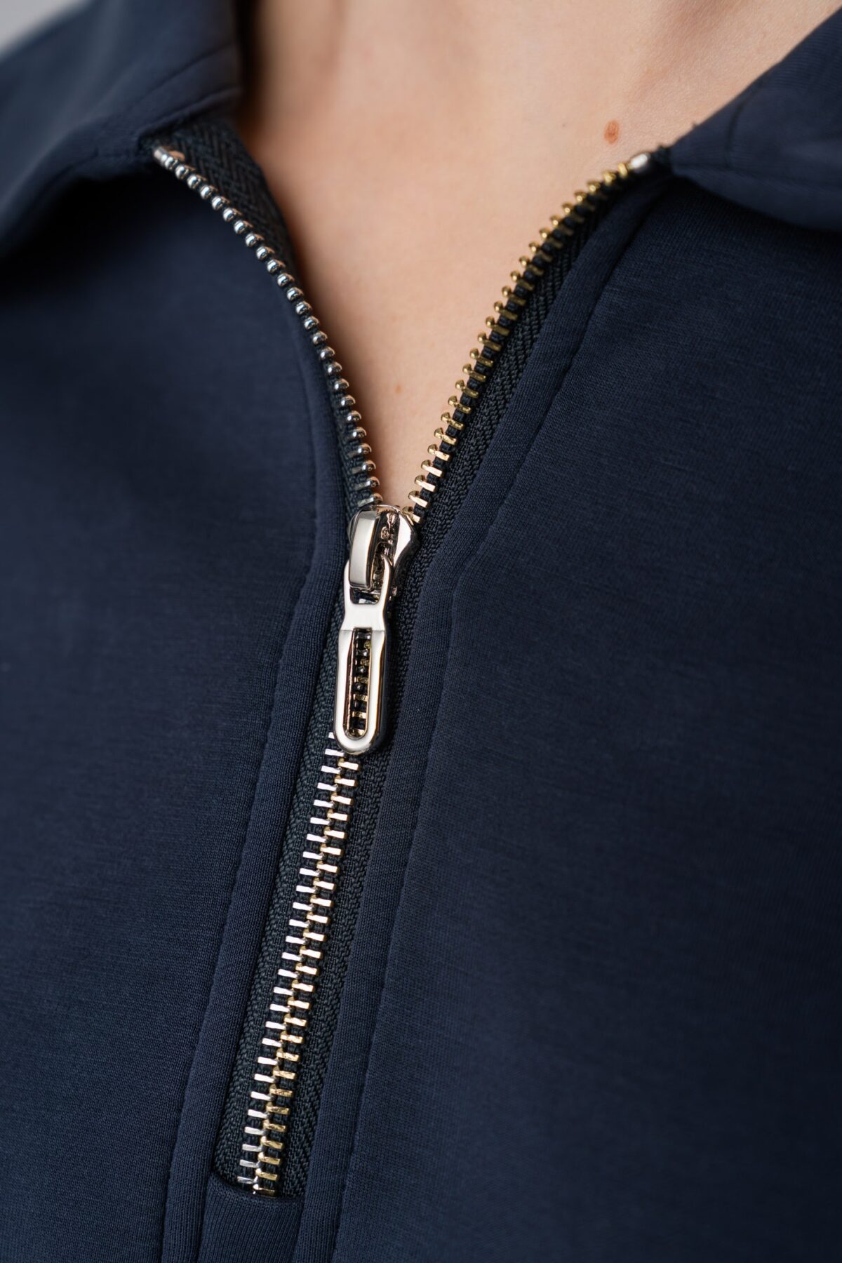Women's Sustainable Cropped Half-Zip Sweatshirt | Back to Blu