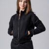 Women’s black 100% cotton zip-up active wear