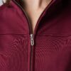 Women’s burgundy 100% cotton zip-up sweatshirt