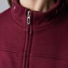 Women’s burgundy 100% cotton zip-up sweatshirt