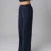 Women’s navy blue sustainable wide-leg sweatpants