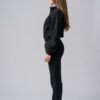 Women’s black 100% cotton zip-up tracksuit