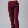 Women’s burgundy 100% cotton slim sweatpants