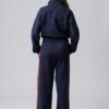 Women's navy tracksuit with red and white stripes made from 100% cotton