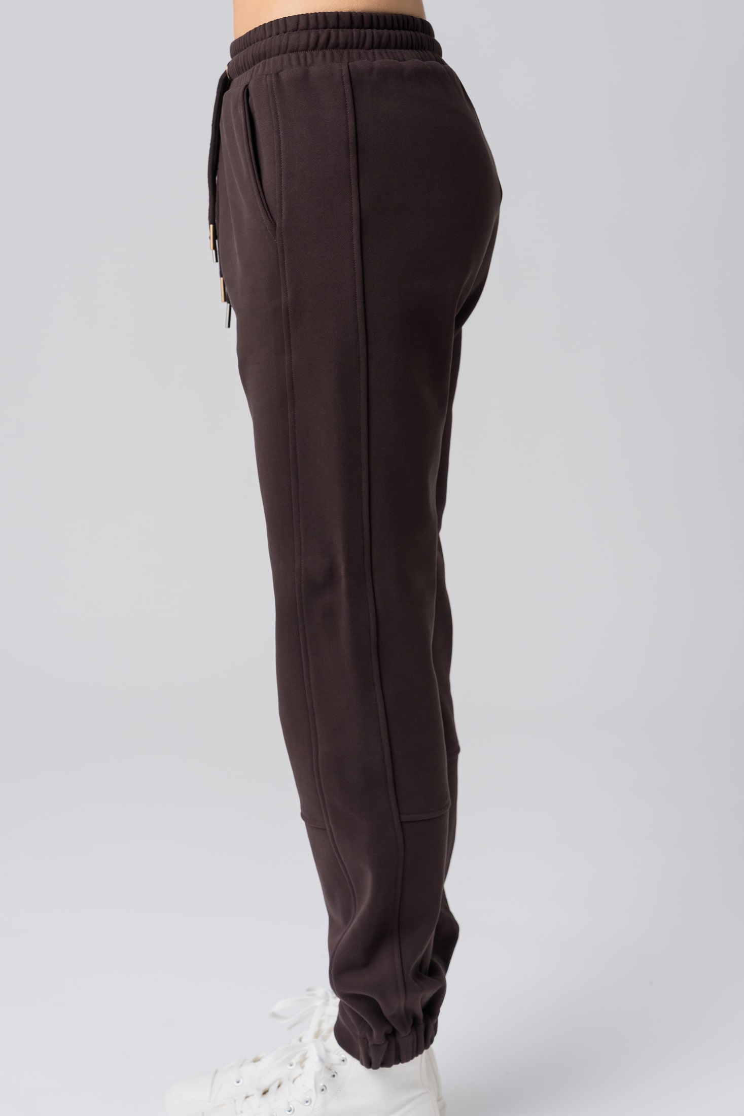 Women’s brown 100% cotton regular fit sweatpants