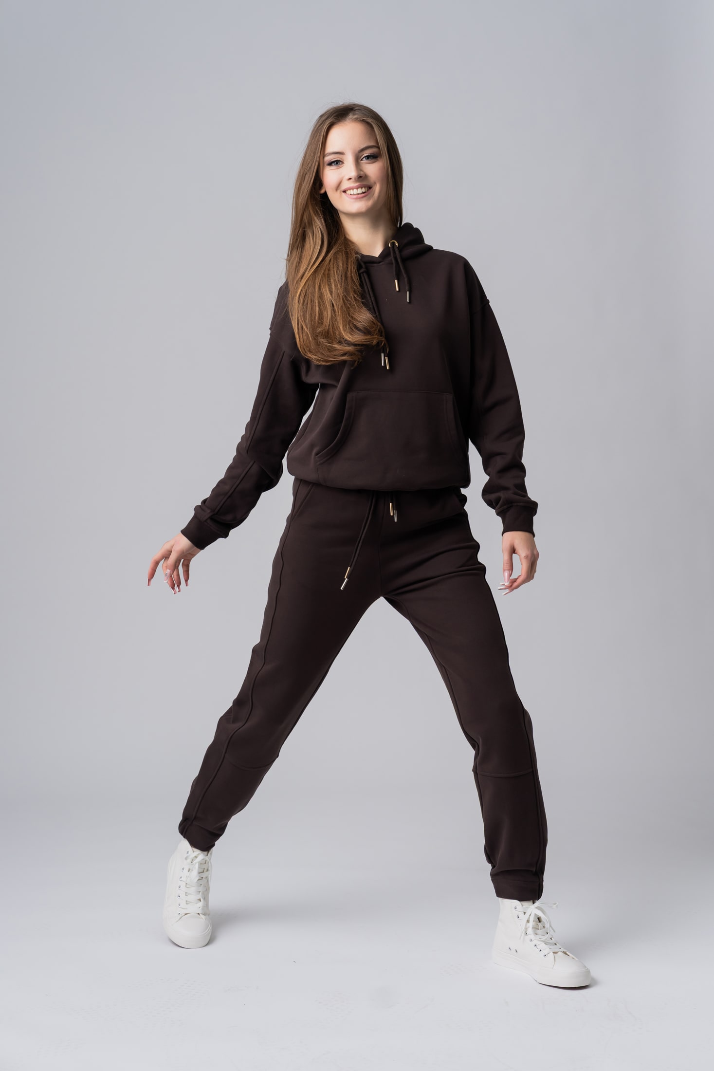 Women’s brown 100% cotton regular fit active wear