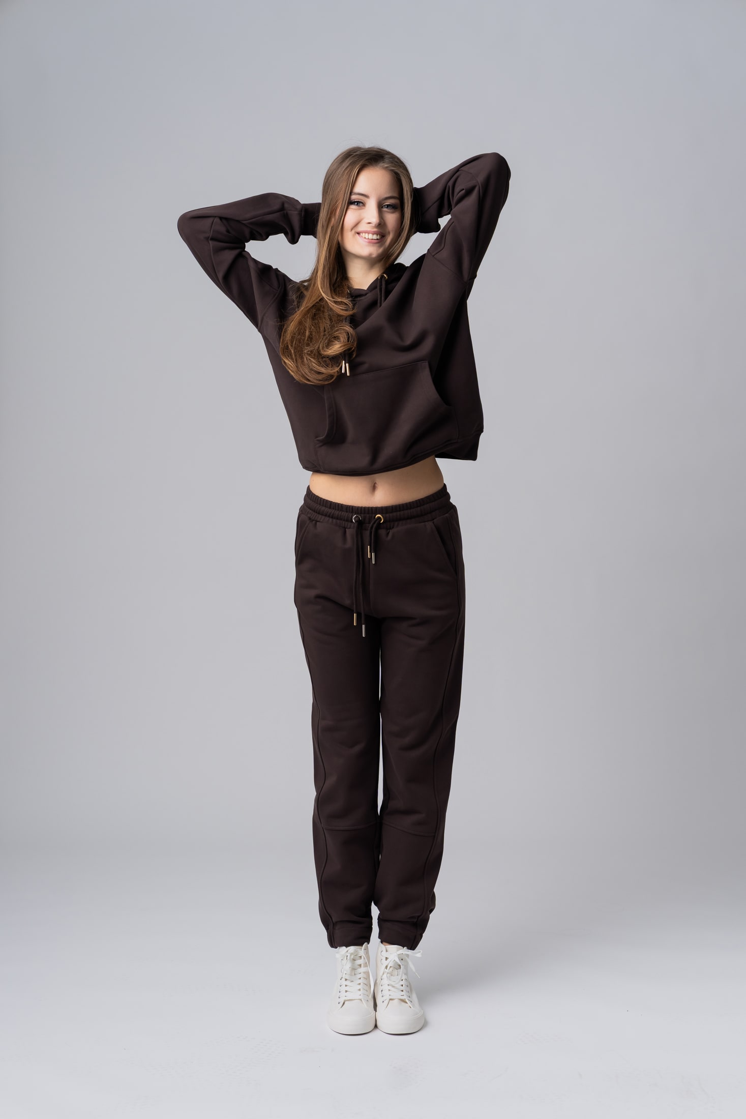 Women’s brown 100% cotton regular fit active wear