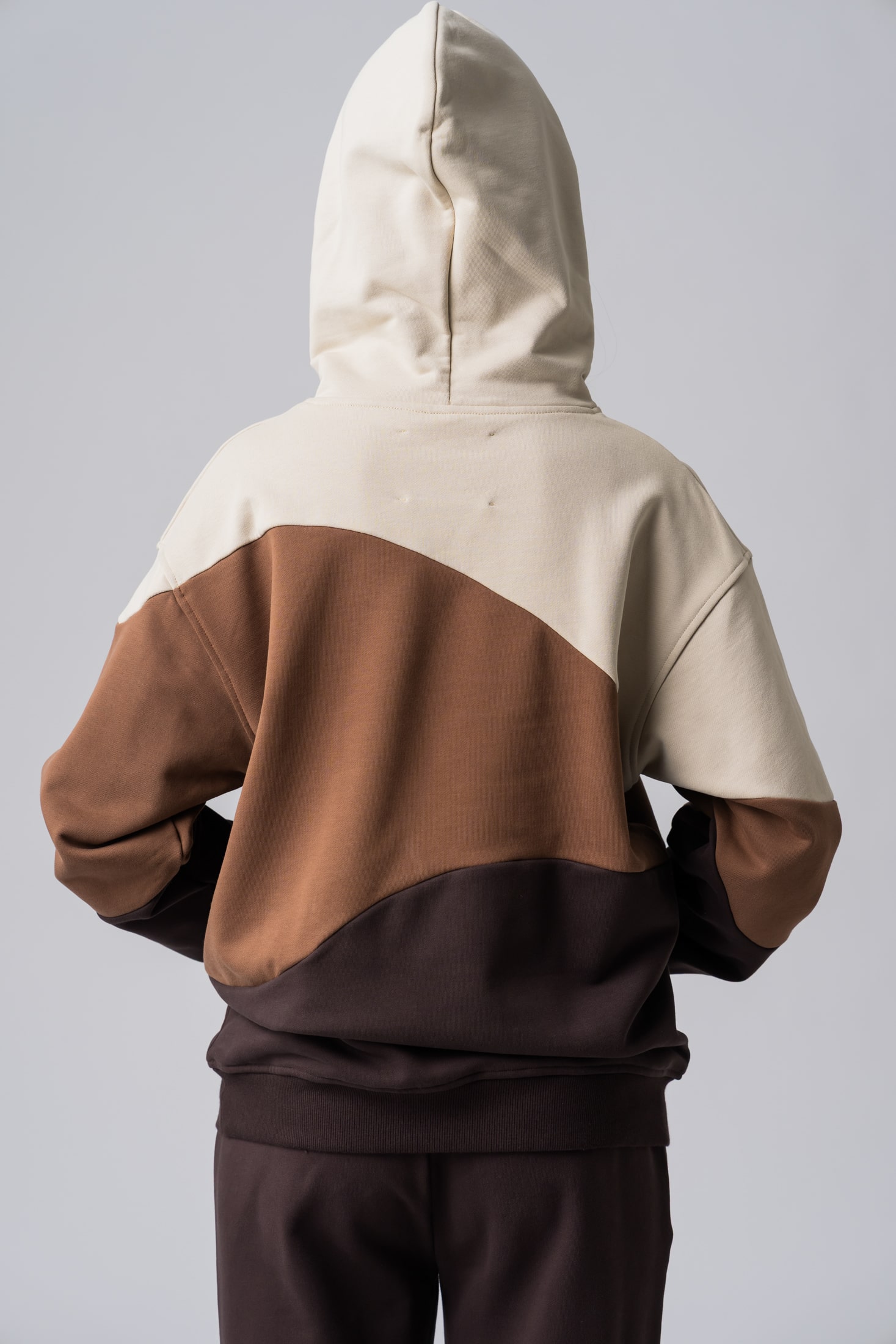 Women’s brown 100% cotton colorblock hoodie