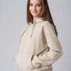 Women’s beige 100% cotton regular fit colorblock tracksuit