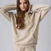 Women’s beige 100% cotton hoodie