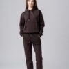 Women’s brown 100% cotton regular fit sweatsuit