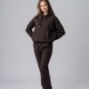 Women’s brown 100% cotton regular fit tracksuit